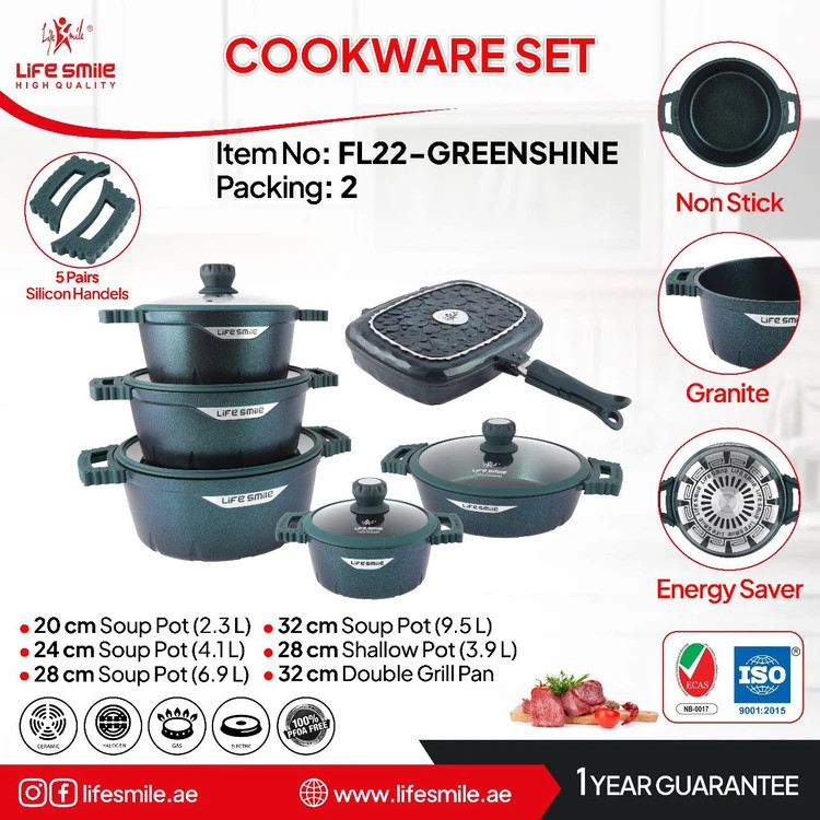 سرویس قابلمه 22 پارچه گرانیتی شاین لایف اسمایل کد FL-22 SHINE