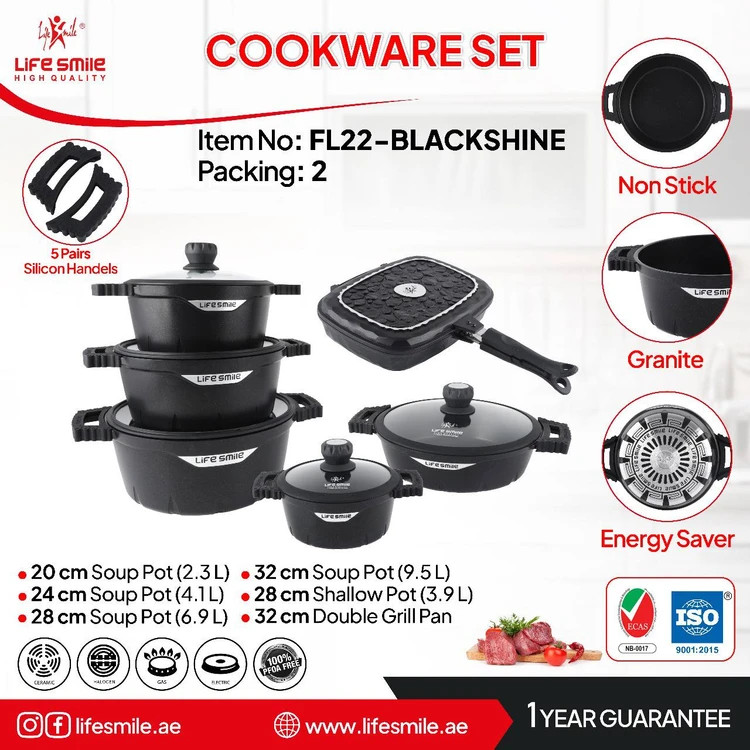 سرویس قابلمه 22 پارچه گرانیتی شاین لایف اسمایل کد FL-22 SHINE
