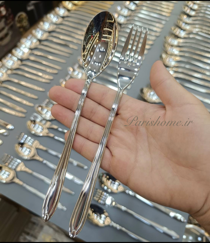 سرویس قاشق و چنگال جدید و شیک عروس ٢٤ نفرە ١٢٠ پارچە مدل آنتوریوم برند یونیک آلمان Unique Germany 🇩🇪