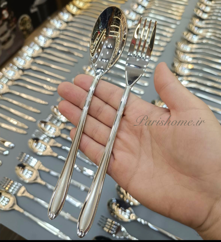 سرویس قاشق و چنگال جدید و شیک عروس ٢٤ نفرە ١٢٠ پارچە مدل آنتوریوم برند یونیک آلمان Unique Germany 🇩🇪