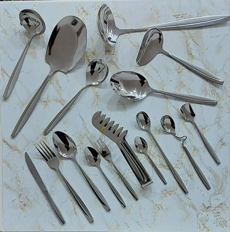سرویس قاشق و چنگال جدید و شیک عروس ۲۴ نفره ۱۴۴ پارچه (6.3kg)برند یونیک آلمان