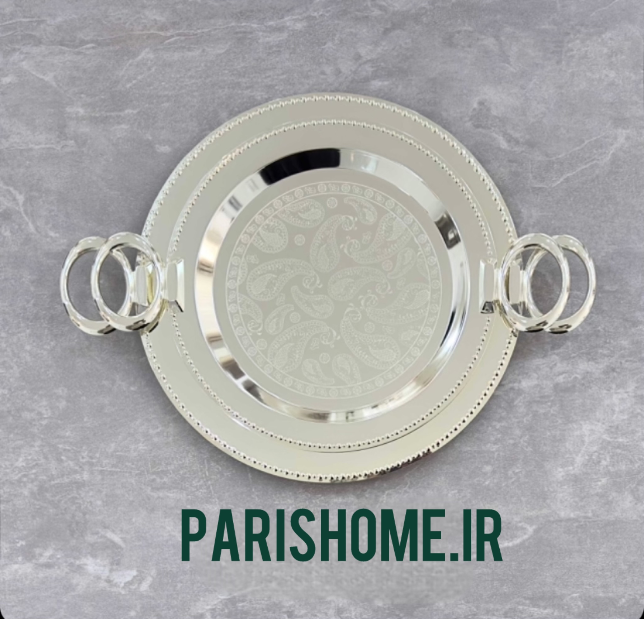 سینی پذیرایی جدید و شیک دو تیکه دایره ترمه زیو هوم Zew home 97901s