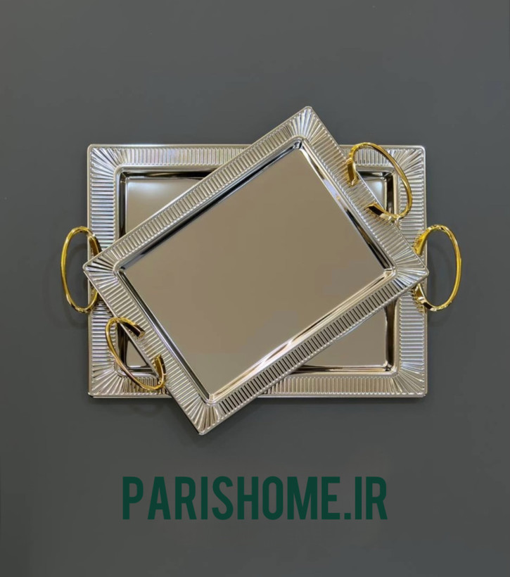 سینی پذیرایی جدید و شیک عروس مدل لاکچری پلاس زیوهوم دو تیکه zew home
