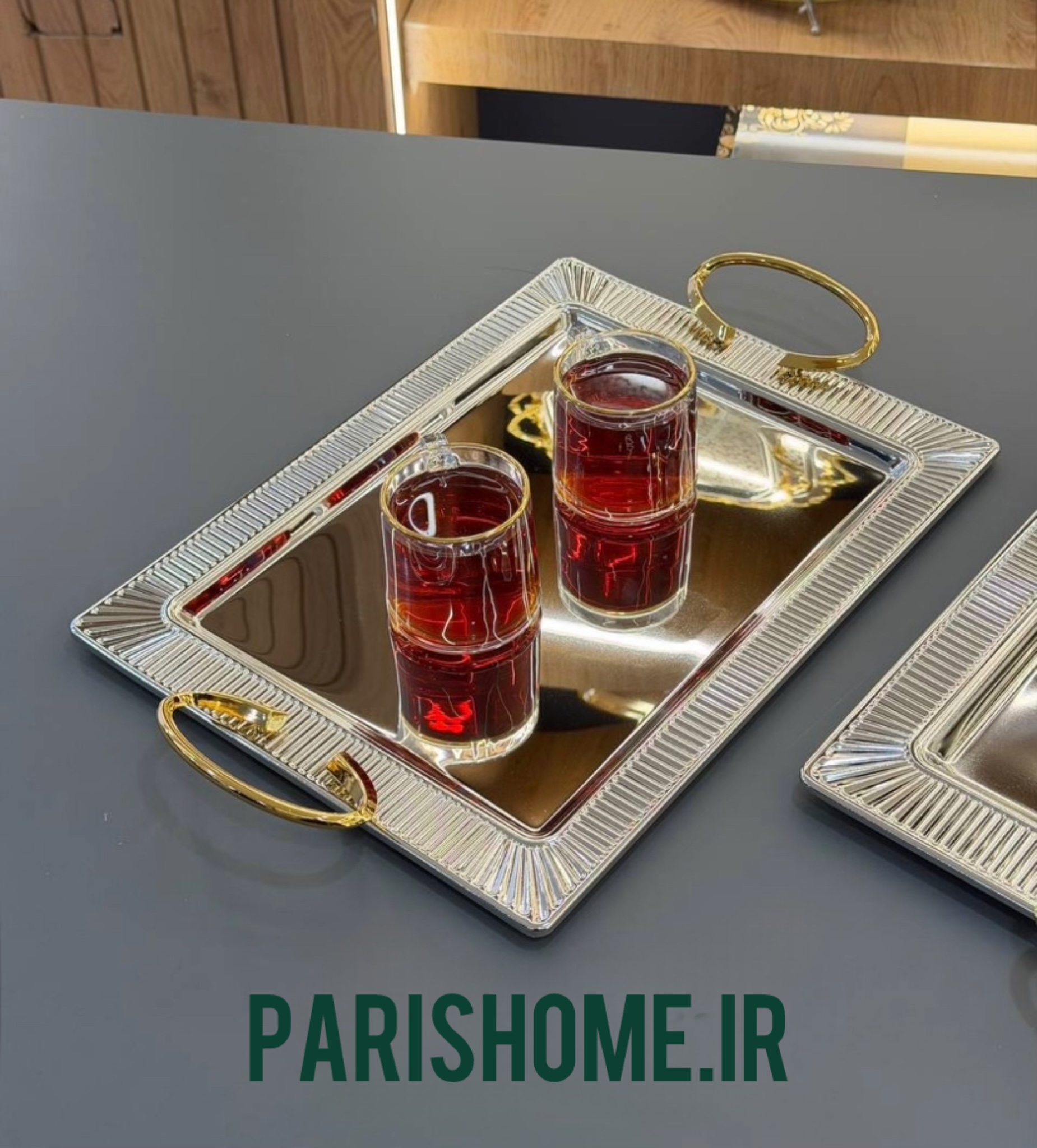 سینی پذیرایی جدید و شیک عروس مدل لاکچری پلاس زیو‌هوم دو تیکه zew home