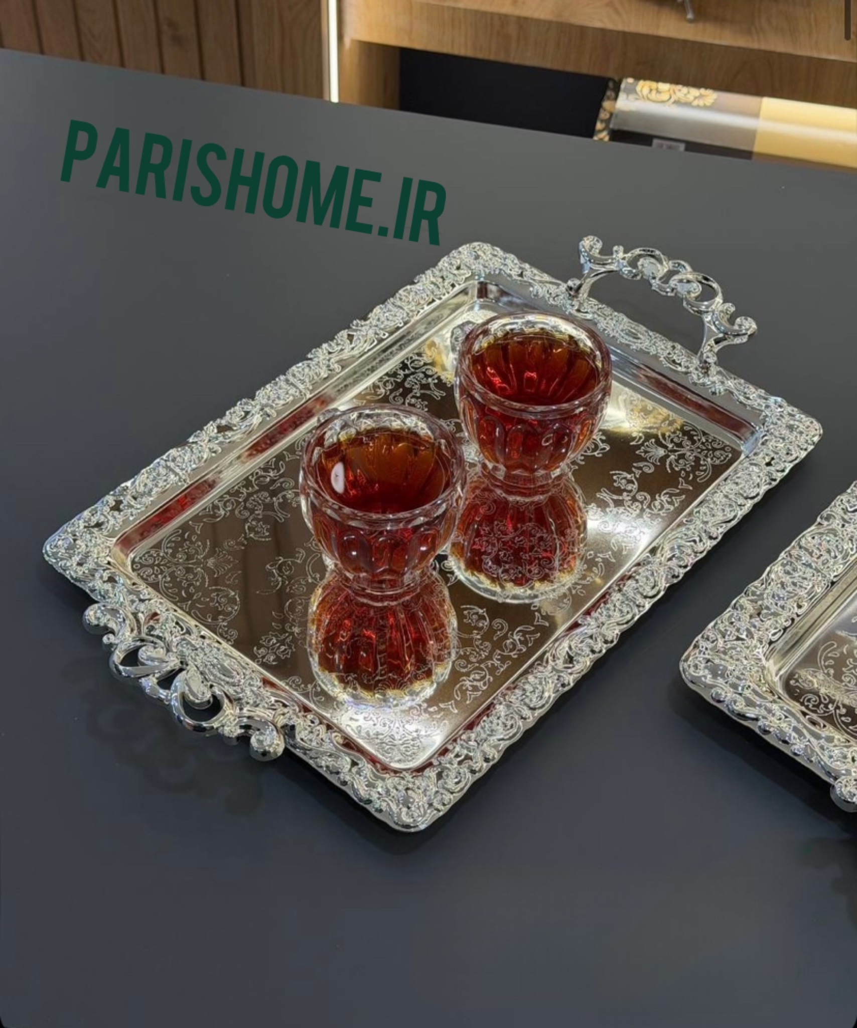 سینی پذیرایی مستطیل شاهانه دو تیکه شیک برند zew home مدل 56001s